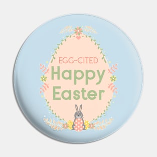 Happy Easter Bunny Rabbit Easter Egg Hunt Pin