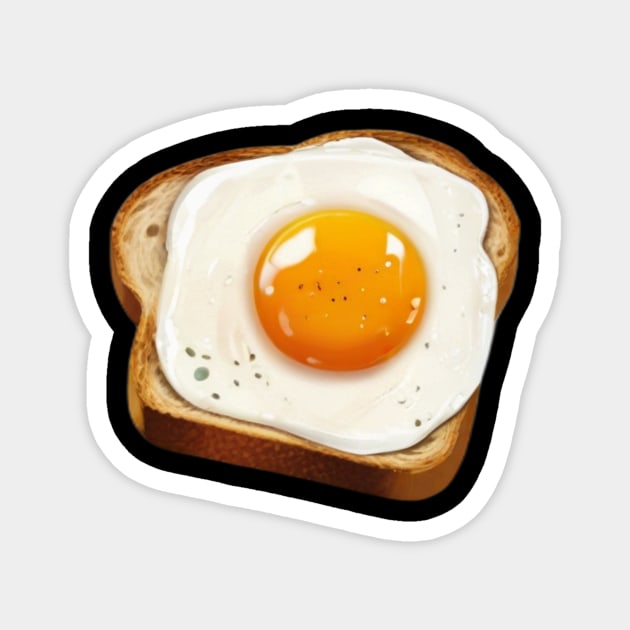 Egg Fried Sandwich Toast Bread Vintage Kawaii Yummy Japan Japanese Magnet by Flowering Away