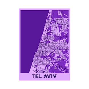 Tel Aviv - Israel Lavender City Map T-Shirt