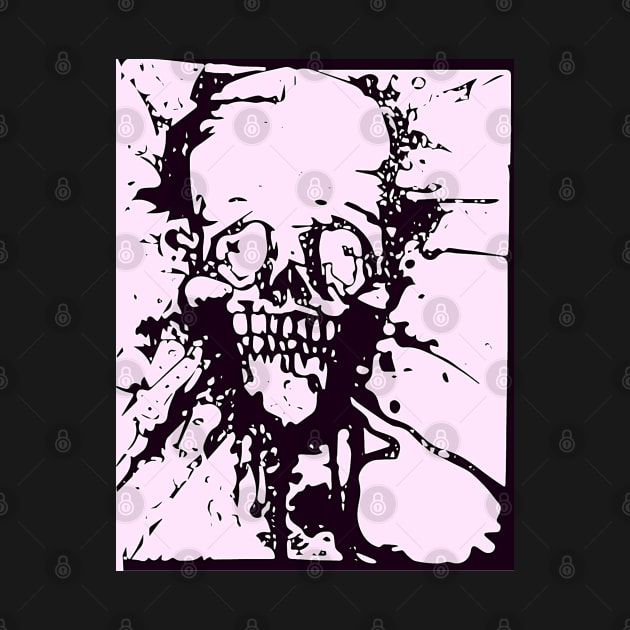 Splat Skull Pink by Junk_Drawer