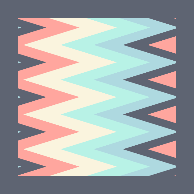 Peach and Blue Chevron by erichristy