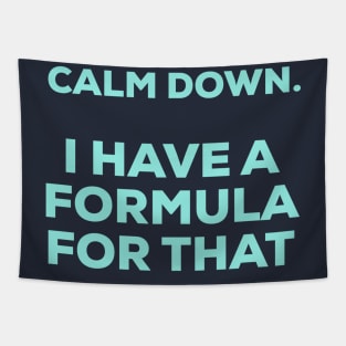 Calm Down, I have a Formula For That, Accounting pun stickers, accountancy gifts maths teacher Tapestry