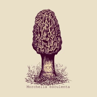 Morel Mushroom in Sepia Tone T-Shirt