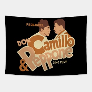 Don Camillo and Peppone Illustration - Fernandel Tapestry