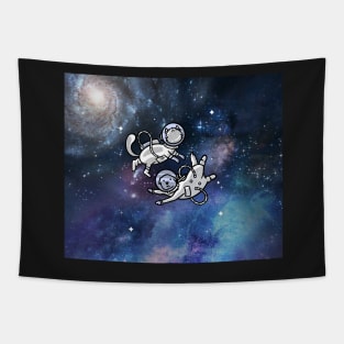 Space Buddies (Dog and Cat Astronauts) Tapestry