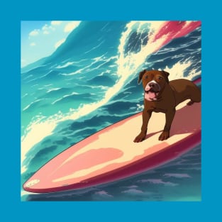 Pitbull Surfing! T-Shirt