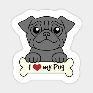 I Love My Pug Magnet