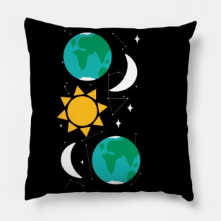 Sun, Moon and Earth Pillow