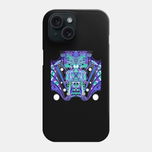 dark alien in mictlan travel and adventure astronaut in mexican patterns Phone Case