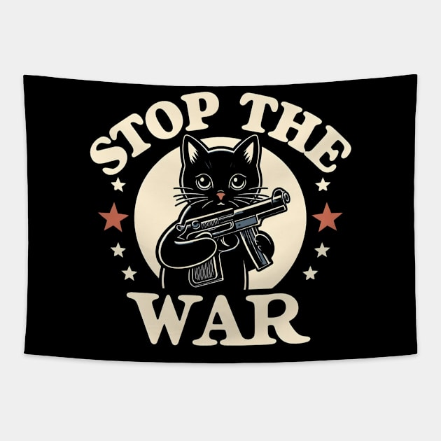 Stop the war - cats Tapestry by Rizstor