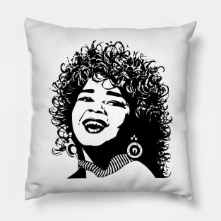 Etta James Black and White Drawing Pillow