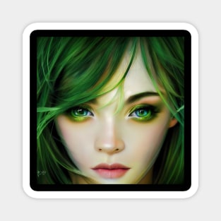 Elf Woman with Green eyes Magnet