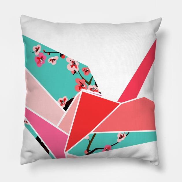 Origami Crane 2 Pillow by ramonavirus