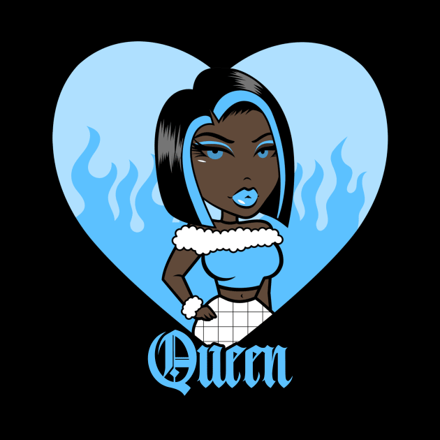 Queen Doll girl Light Blue v3.3 by Just In Tee Shirts