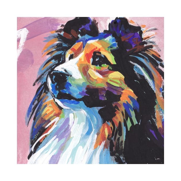 Shetland Sheepdog Dog Bright colorful pop dog art by bentnotbroken11