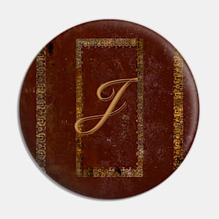 Distressed Leather Book Cover Design Initial J Pin