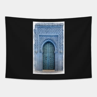 Blue Moroccan riad door Tapestry