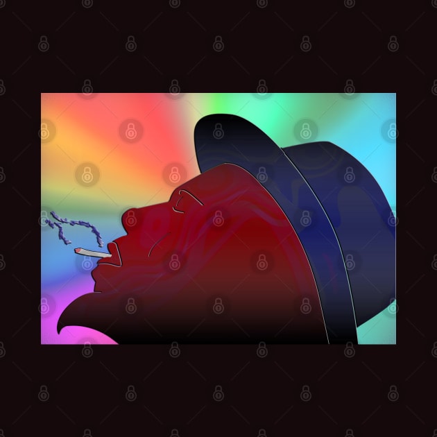 Portrait of Thelonious Monk Colorful Silhouette Smoking by ibadishi