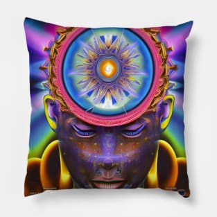 Techno-Shaman (22) - Trippy Psychedelic Art Pillow
