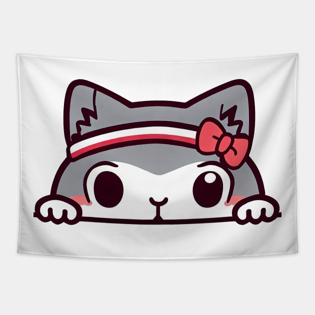 Sneaky japanese cat so cute Tapestry by Deartexclusive