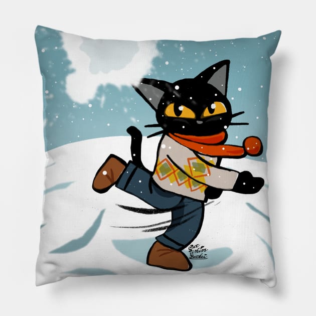 Snowball fight Pillow by BATKEI