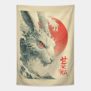 Vintage Japanese rabbit water god Tapestry