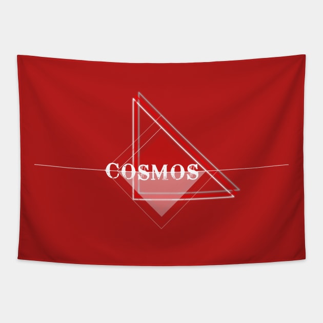 Cosmos Simple / RED Tapestry by Bluespider