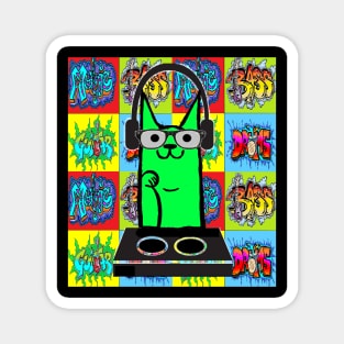 pop art graffiti music cat 333 Magnet