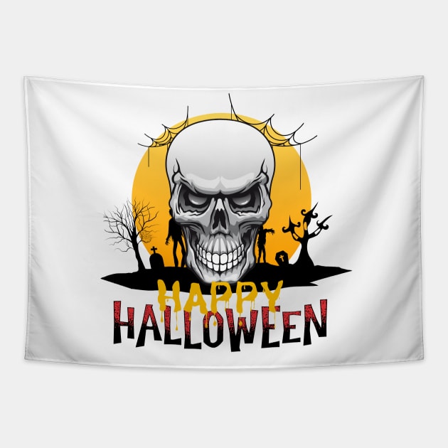 Happy Creepy Halloween Tapestry by NICHE&NICHE