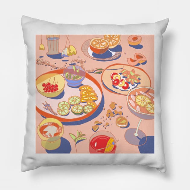 summer party Pillow by fruitspoon.art