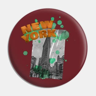 New York Drip - Orange/Green Pin