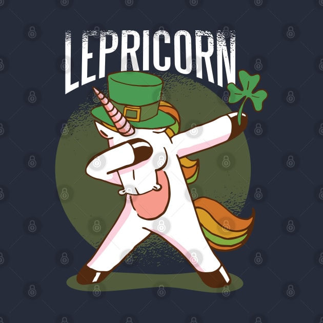 St Patricks Day Girls Dabbing Unicorn Leprechaun Lepricorn by Kali Space