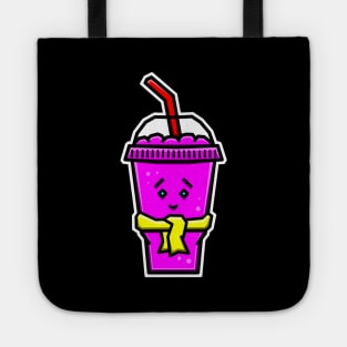 Cute and Cold Ice Slushie in Pink Strawberry Flavour with a Scarf - Pink Slushy Tote