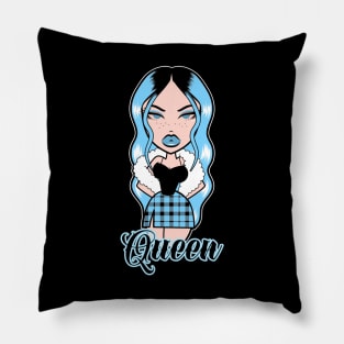 Queen Girl Doll Light Blue Pillow