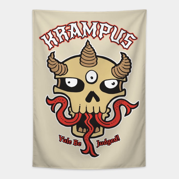 Krampus ~ Yule Judge - COLOR! Tapestry by SideShowDesign