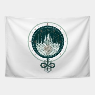 White Dahlia Tapestry