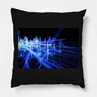 Blue prisms Pillow