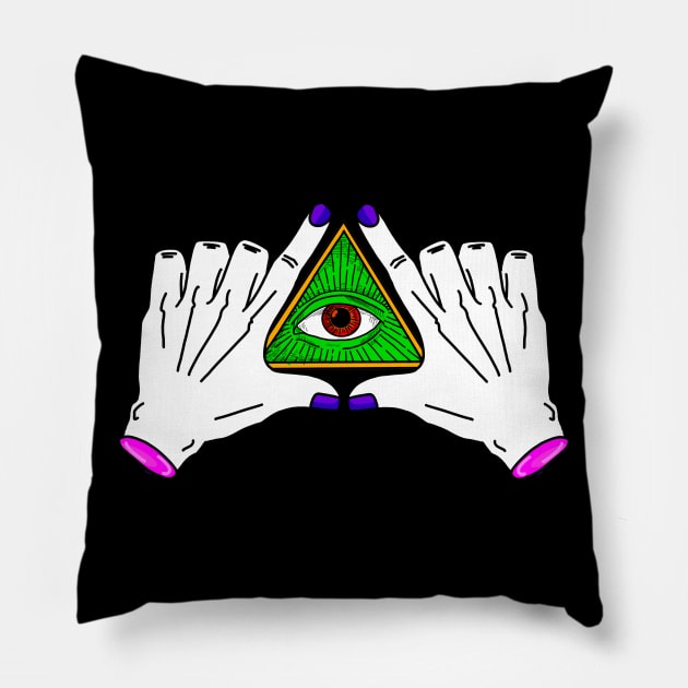 Illuminati Skeleton All-seeing eye Pillow by heidiki.png