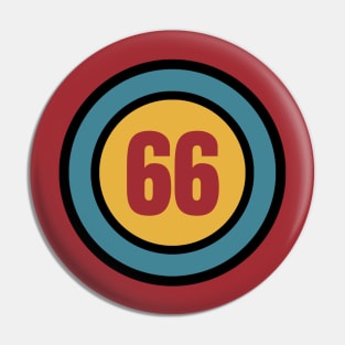 The Number 66 - sixty six - sixty sixth - 66th Pin