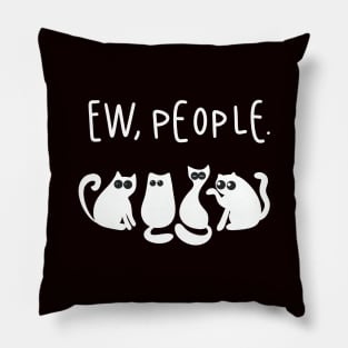 White cats ew people Pillow