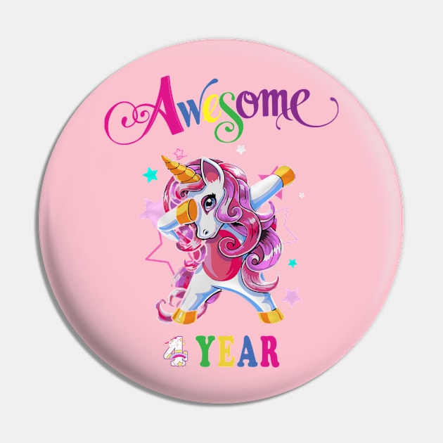 4th Birthday Unicorn Pin by NI78