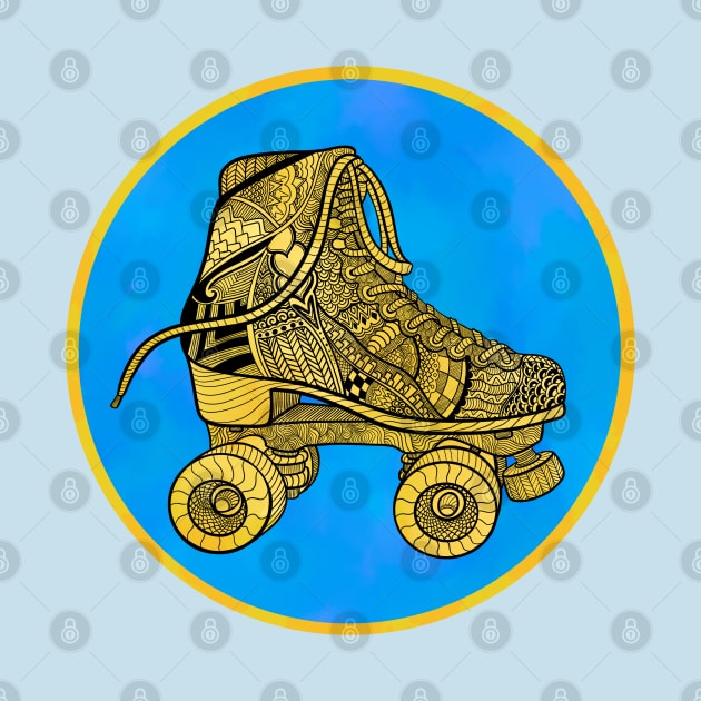 Yellow Skate Zentangle by RiaoraCreations