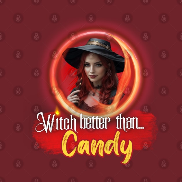 Red Witch Better than Halloween Candy by PixelkaArt