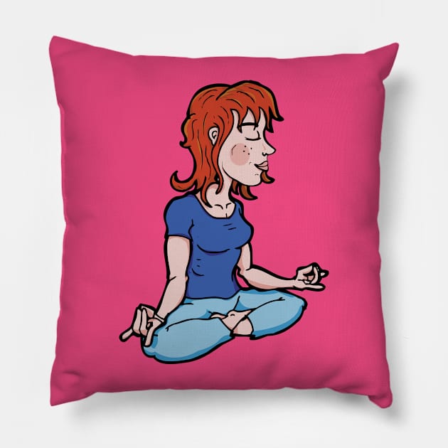 Yoga Girl Pillow by deancoledesign