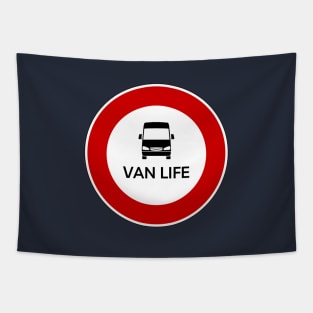 Van Life Traffic Sign Tapestry