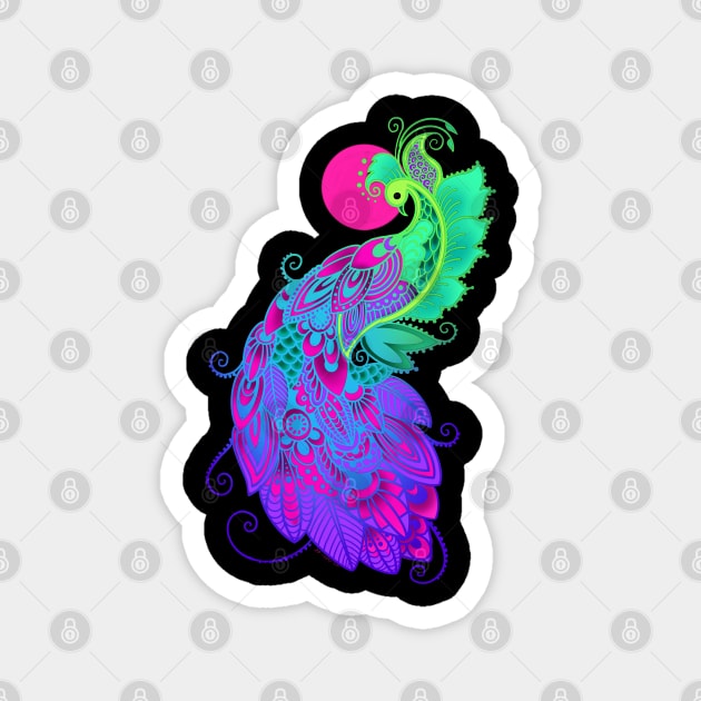Peacock Magnet by MetroInk