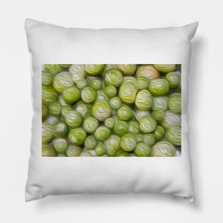 Green cherry tomato's oil paint effect Pillow