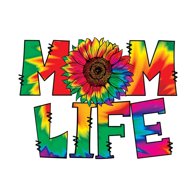 Tie dye sunflower mom life by Samphelinshop