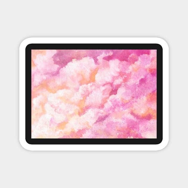 Bright Pink Clouds Magnet by Cordata