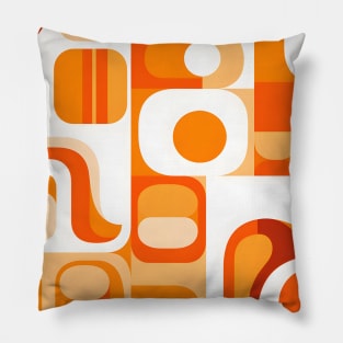 Abstract Retro 70s Orange Pattern Pillow